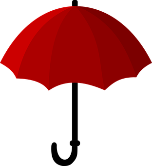 A Red Umbrella On A Black Background
