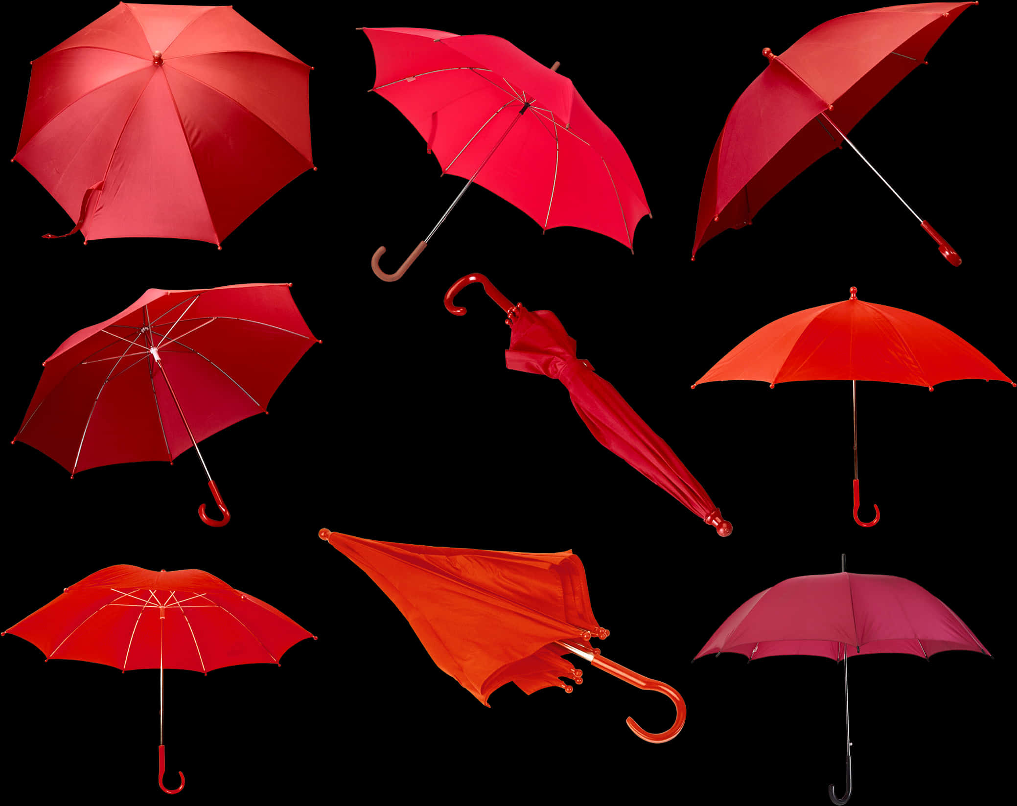A Collage Of Different Colored Umbrellas