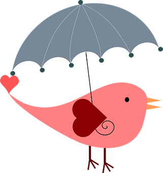 A Bird Holding A Umbrella