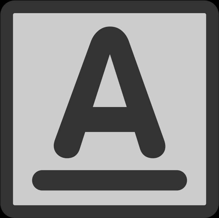A Grey And Black Sign With A Letter