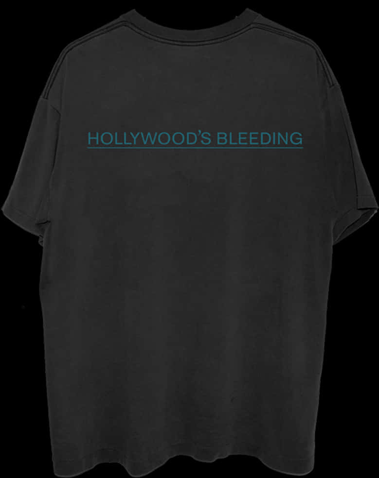 A Black T-shirt With Blue Text On It