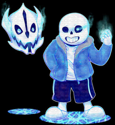 A Cartoon Character With A Blue Jacket And A White Mask