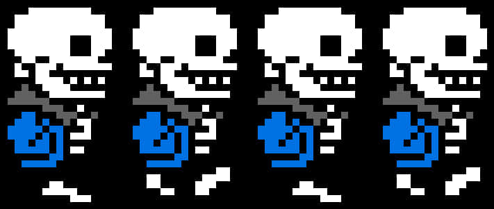 A Pixelated Image Of A Skeleton