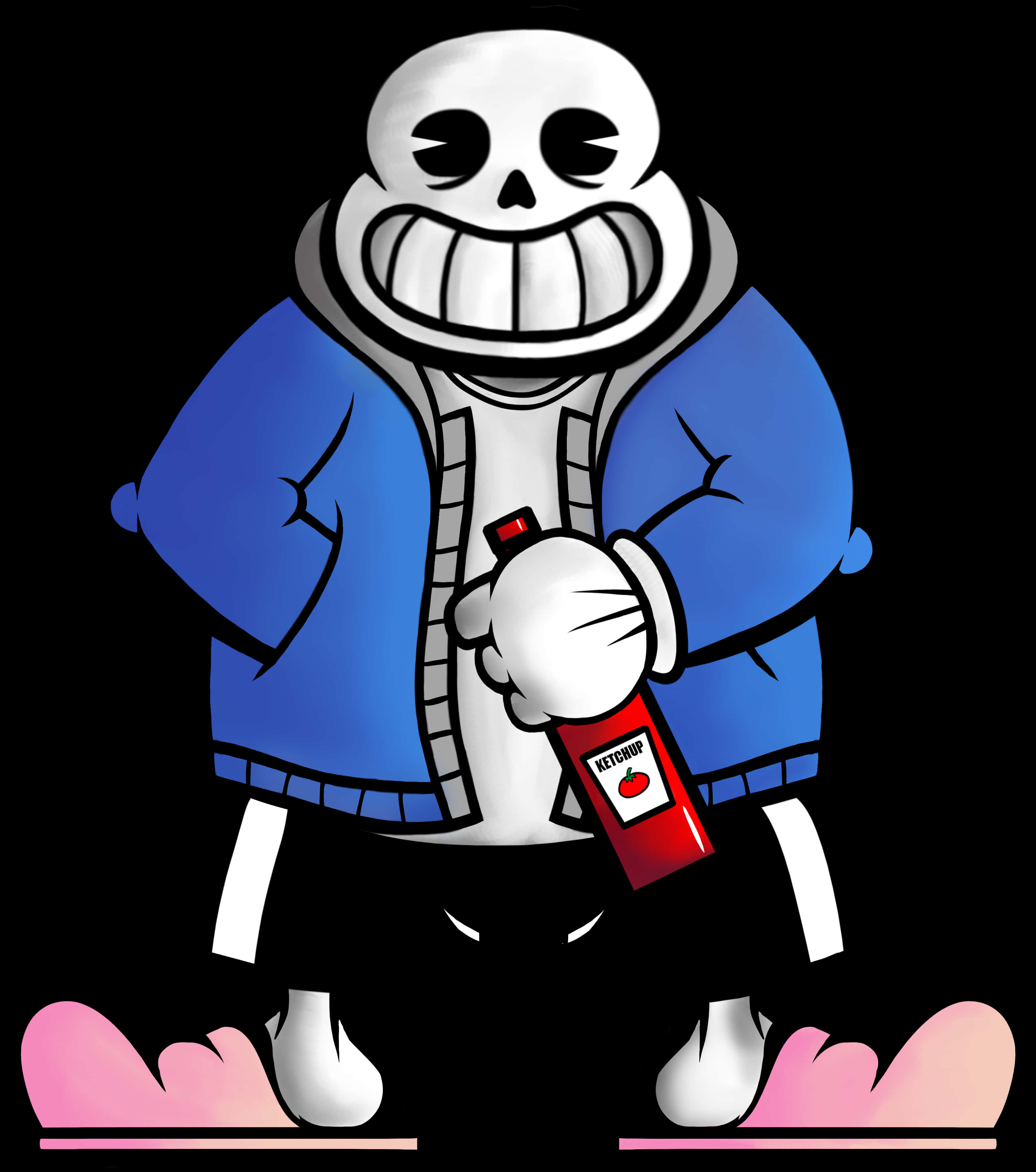 A Cartoon Of A Skeleton Holding A Red Bottle