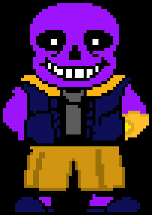 A Cartoon Of A Purple Skull