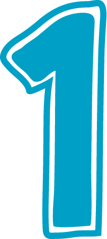 A Blue Number With White Outline