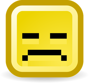 A Yellow Square With A Black Face