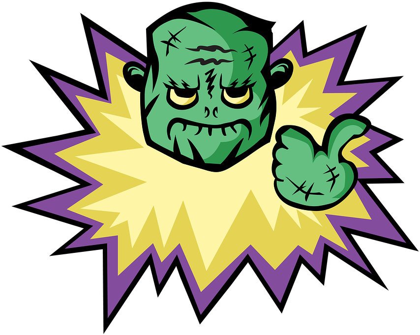 A Cartoon Of A Green Zombie
