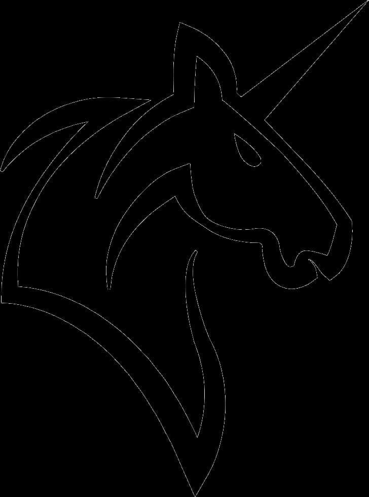 A Black And White Image Of A Unicorn