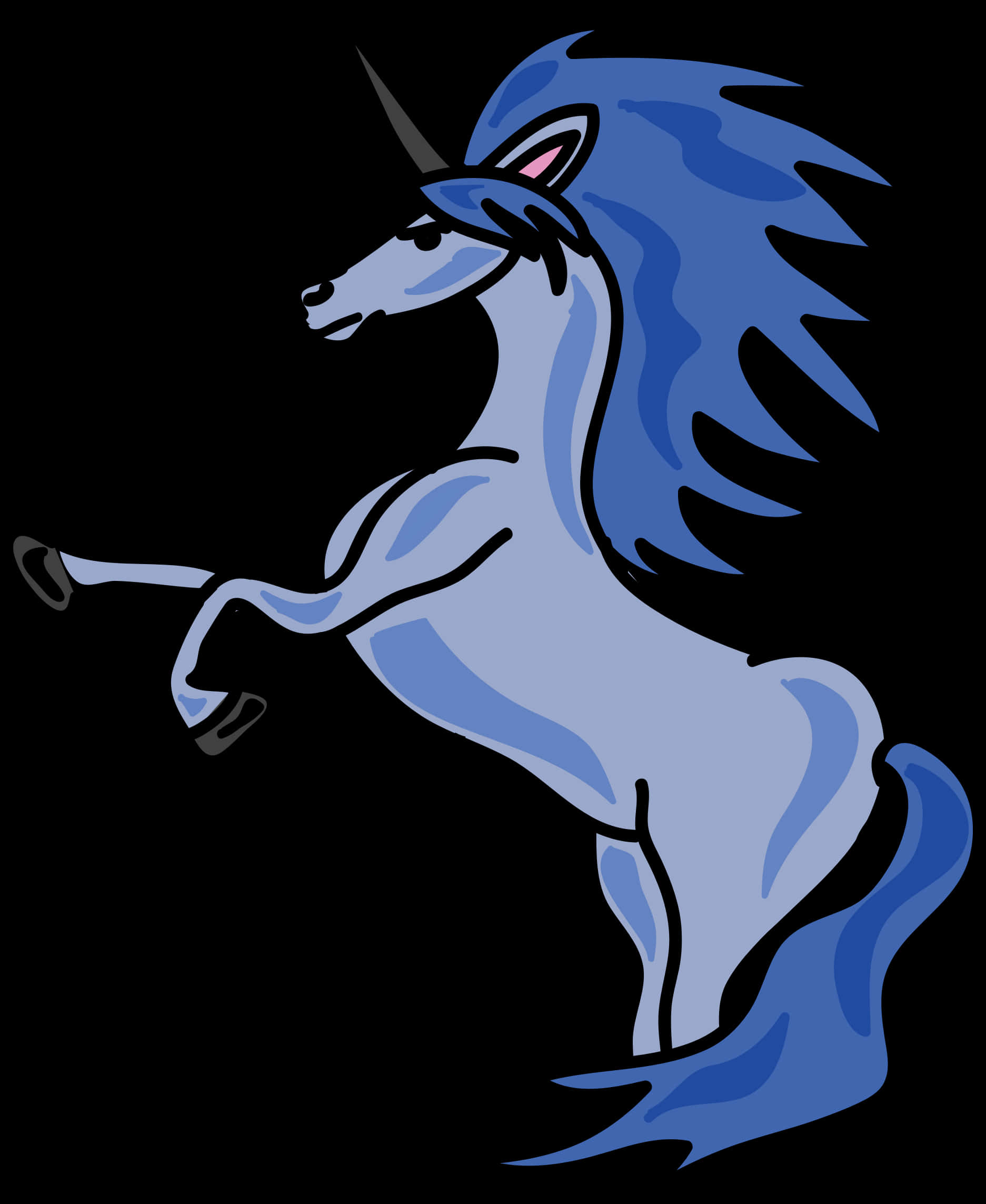 A Blue Unicorn With A Horn On Its Tail