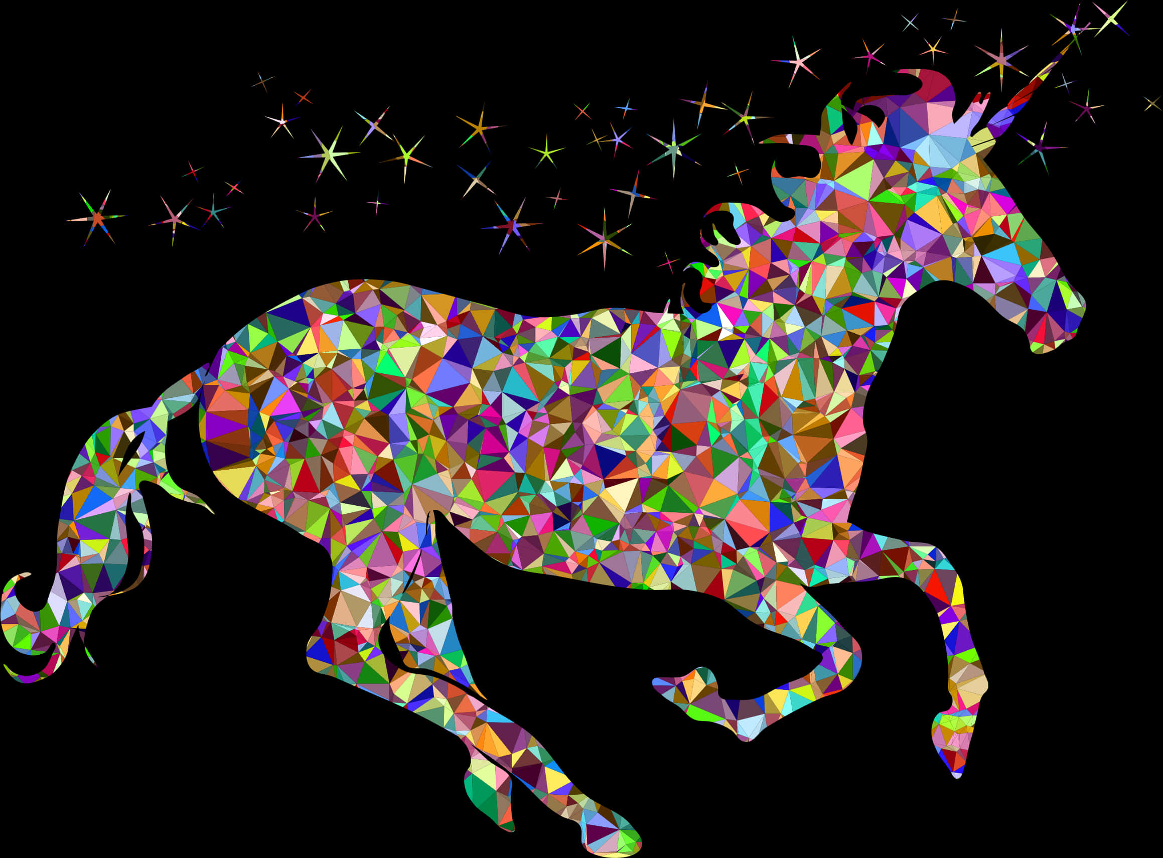 A Colorful Horse With Stars