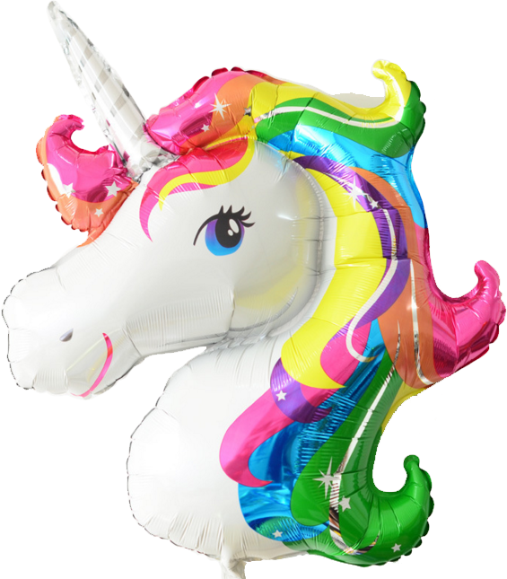 A Rainbow Colored Unicorn Balloon