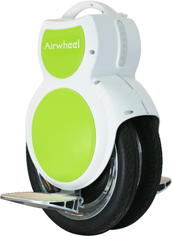 A White And Green Unicycle