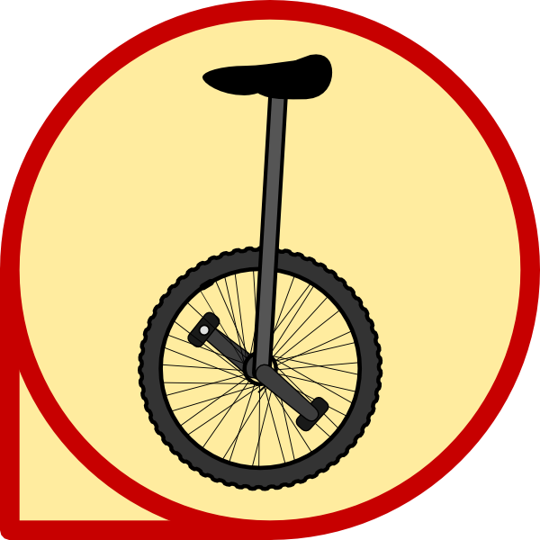 A Black Unicycle With A Red Circle And A Black Background
