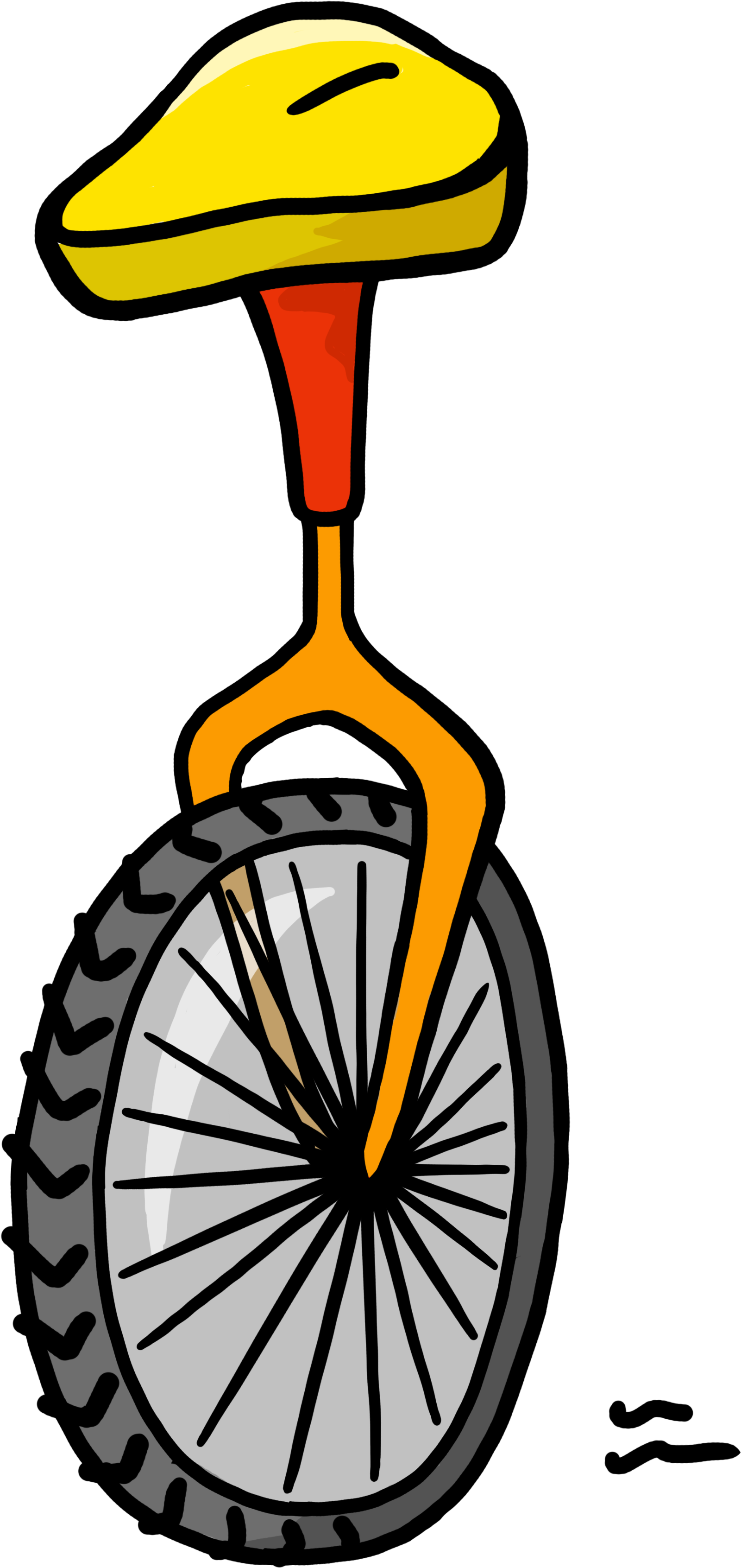 A Cartoon Of A Unicycle