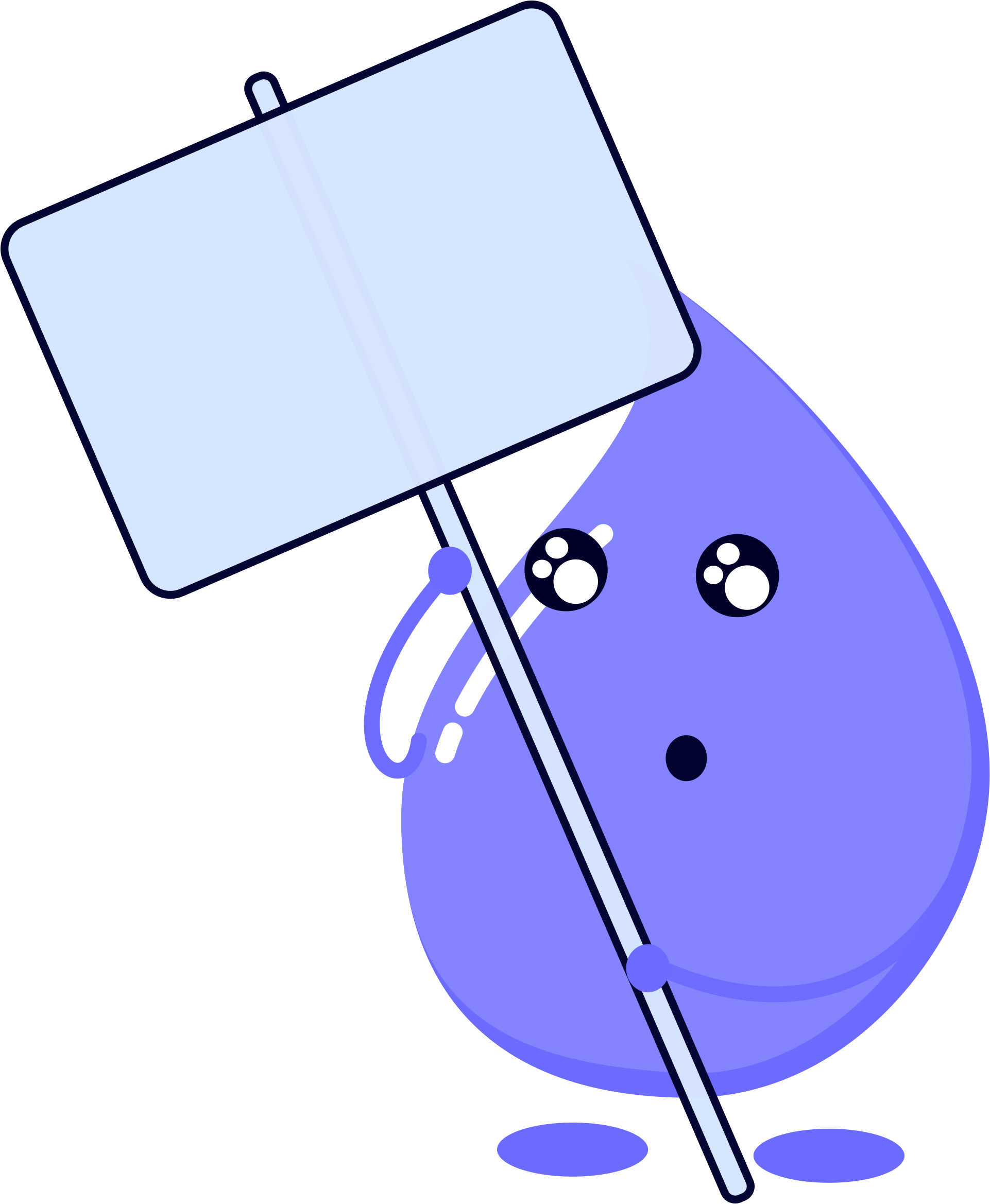 A Cartoon Of A Drop Holding A Sign