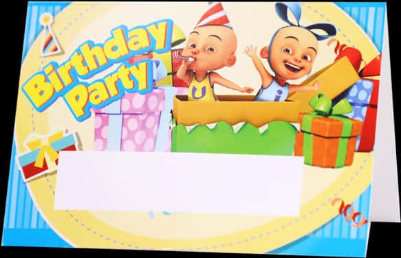 A Birthday Party Invitation With Cartoon Characters