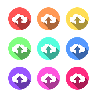 A Set Of Colorful Circles With Arrows