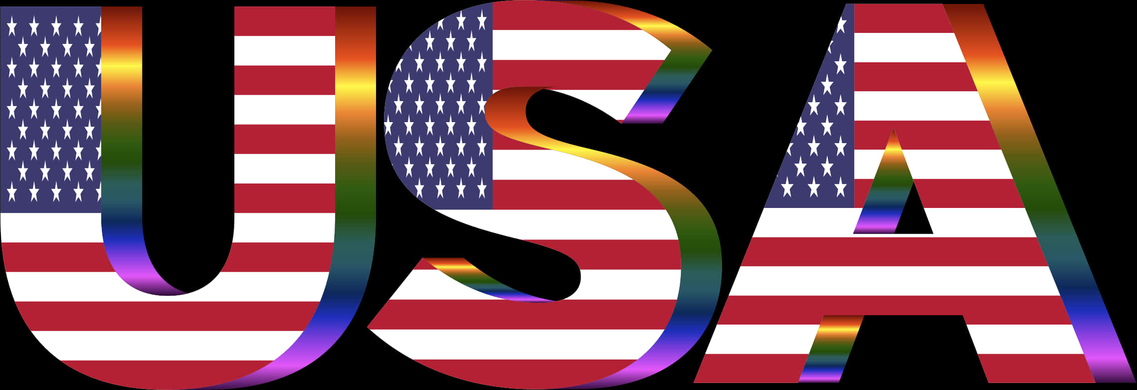 A Flag And Letters With Rainbow Colors