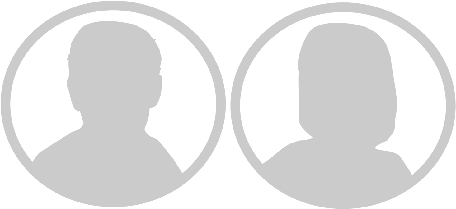 A Couple Of People In Circle Shapes