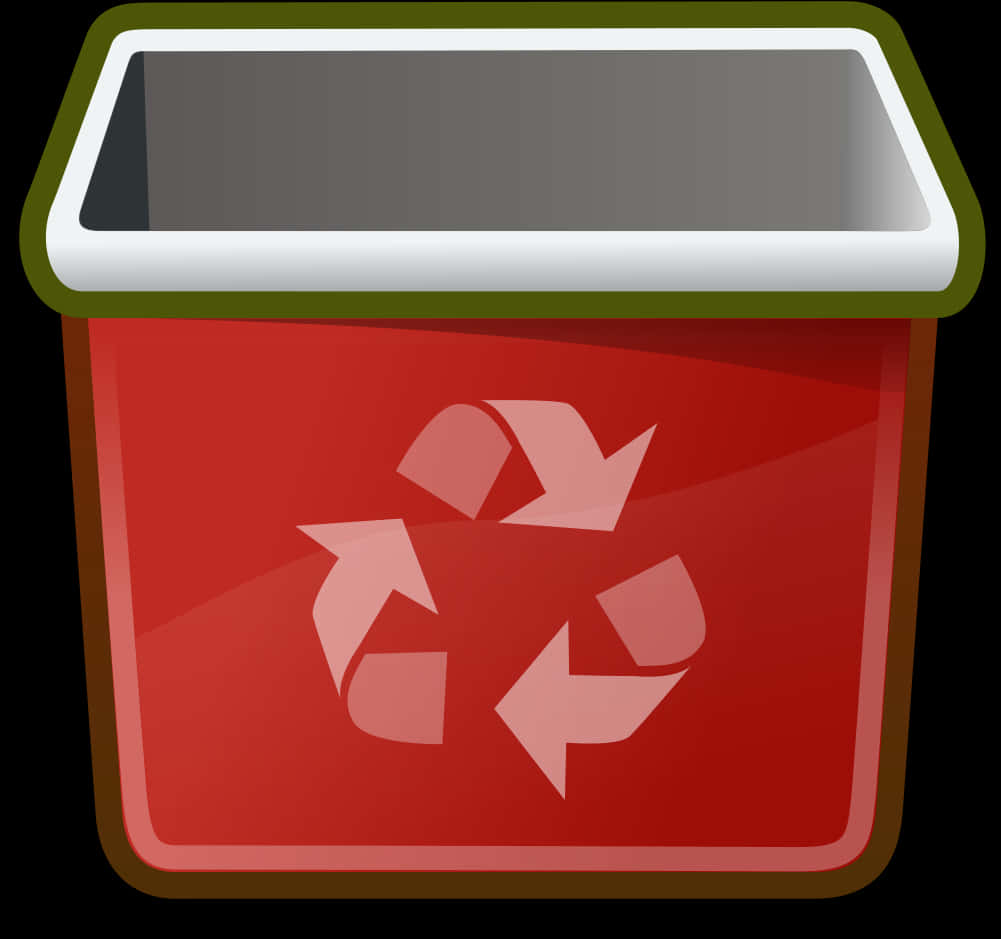 A Red Recycle Bin With White Arrows
