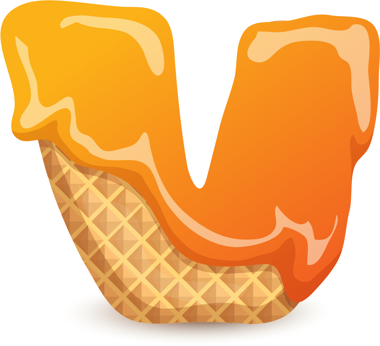 A Letter V Made Of Ice Cream