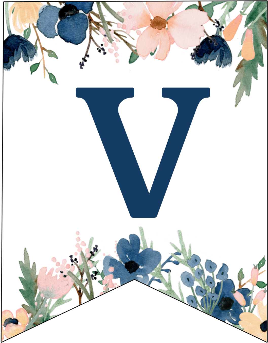 A Blue Letter With Flowers