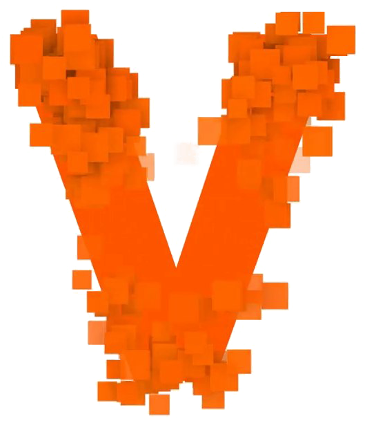 A Letter V Made Out Of Squares