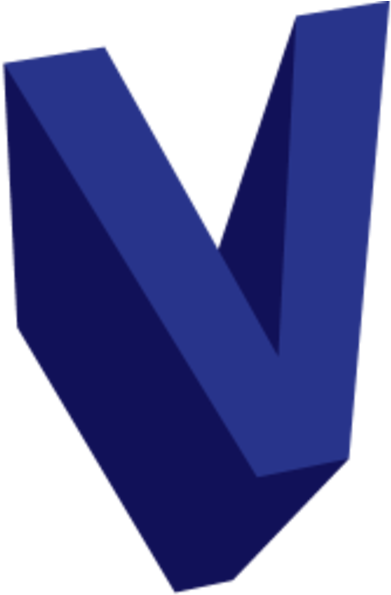 A Blue V Shaped Object With Black Background