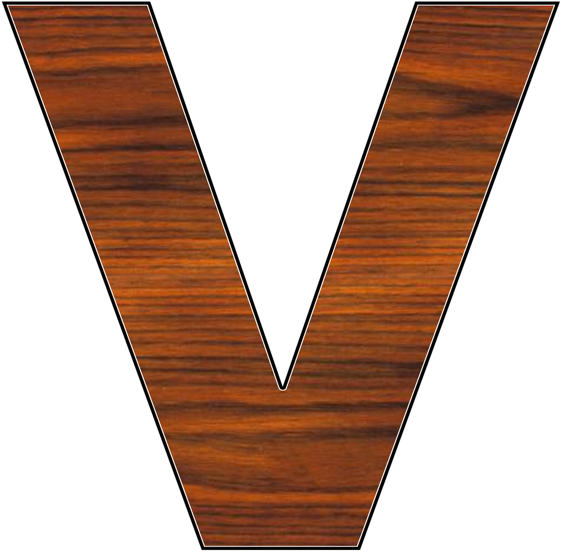 A Wooden Letter V