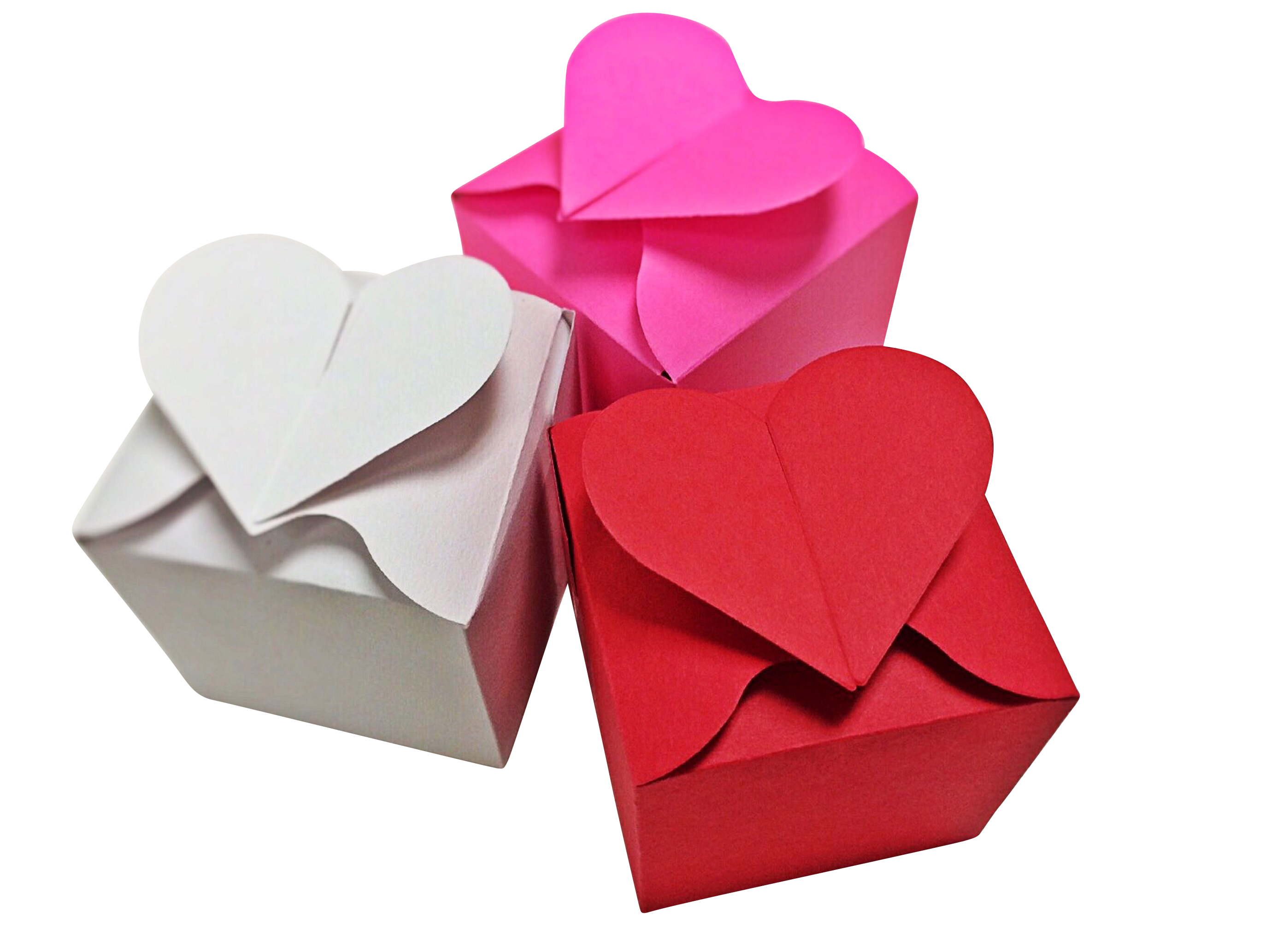 A Group Of Boxes With Hearts On Them