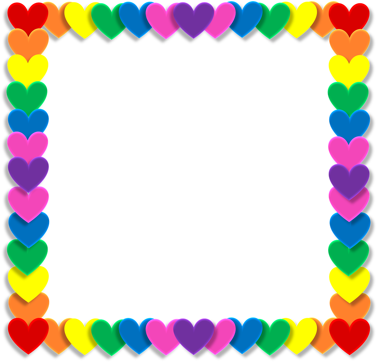 A Rainbow Colored Heart Shaped Frame