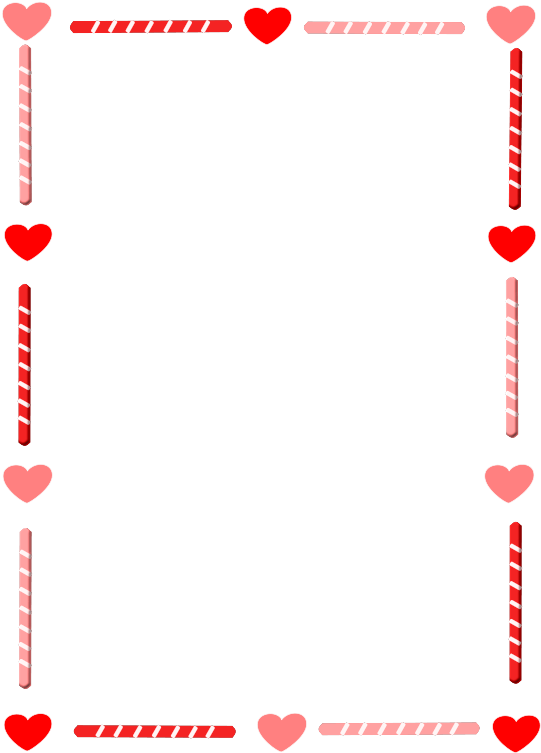 A Frame Of Candy Canes And Hearts