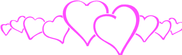 Purple Hearts On A Black Background