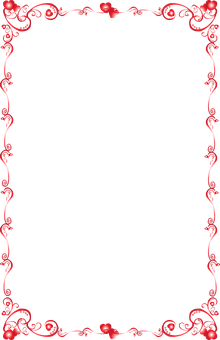 A Black Background With Red And White Swirls