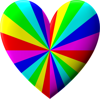 A Rainbow Colored Heart With Black Background
