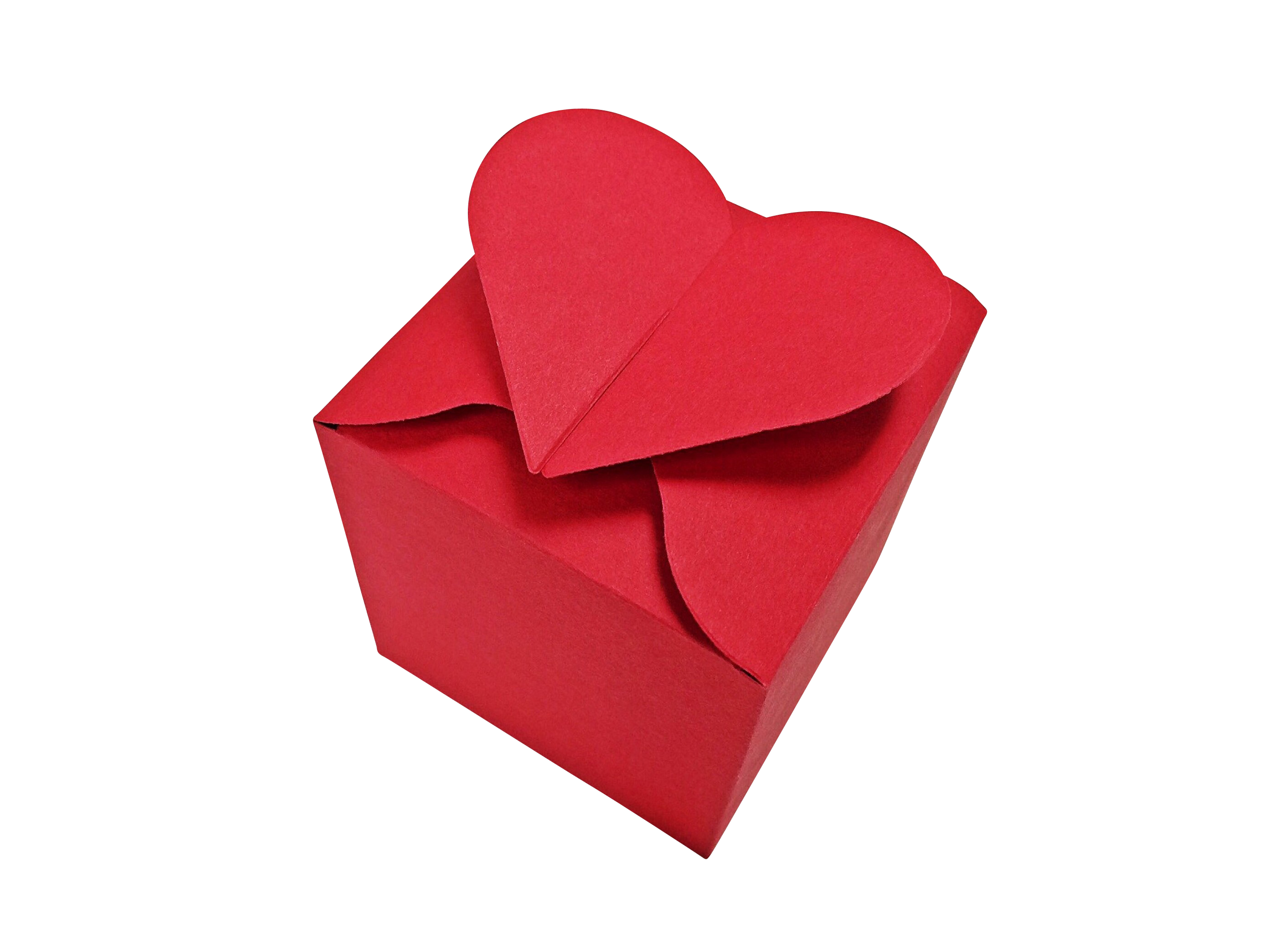 A Red Box With A Heart Shaped Paper