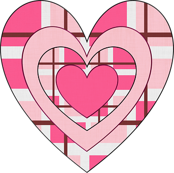 A Heart With Pink And White Squares