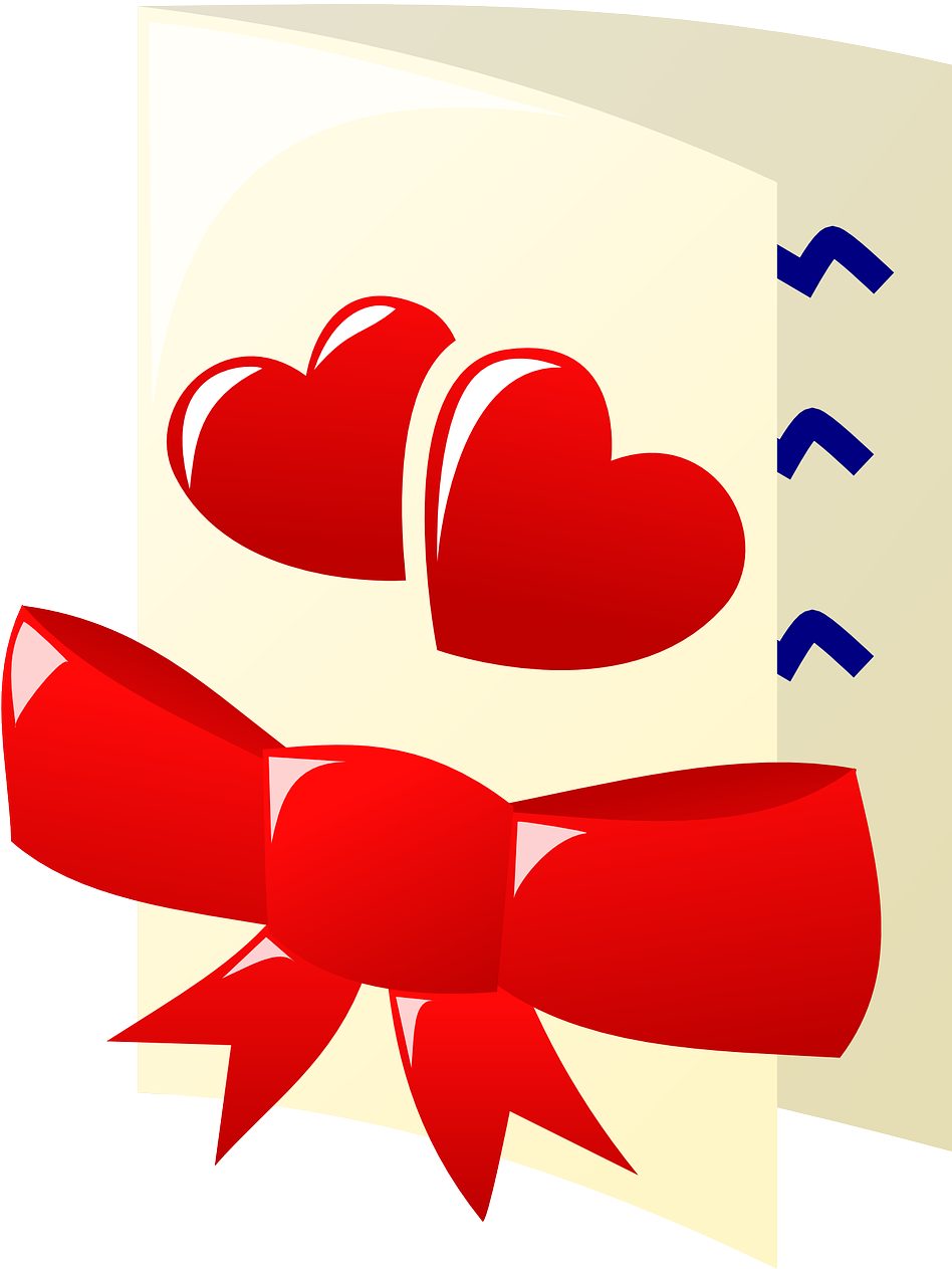 A Card With A Red Bow