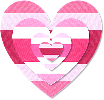 A Heart Shaped Pink And White Striped