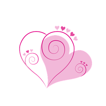 A Pink And Pink Heart With Swirls