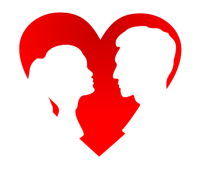 A Man And Woman In A Heart Shape