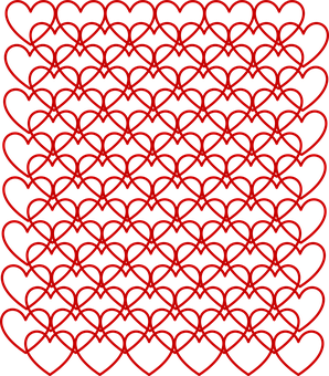 A Pattern Of Hearts On A Black Background
