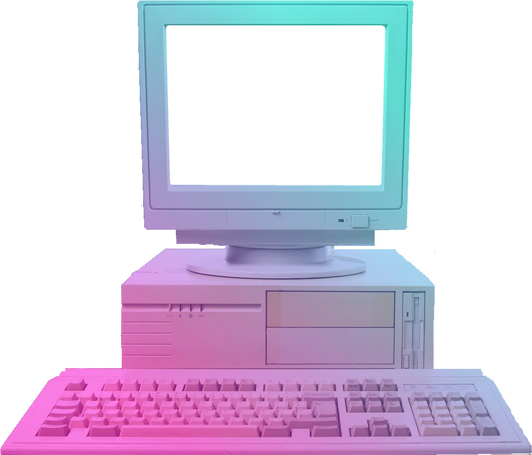 A Computer With A Keyboard And A Monitor