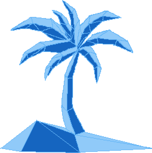 A Blue Palm Tree On A Black Background
