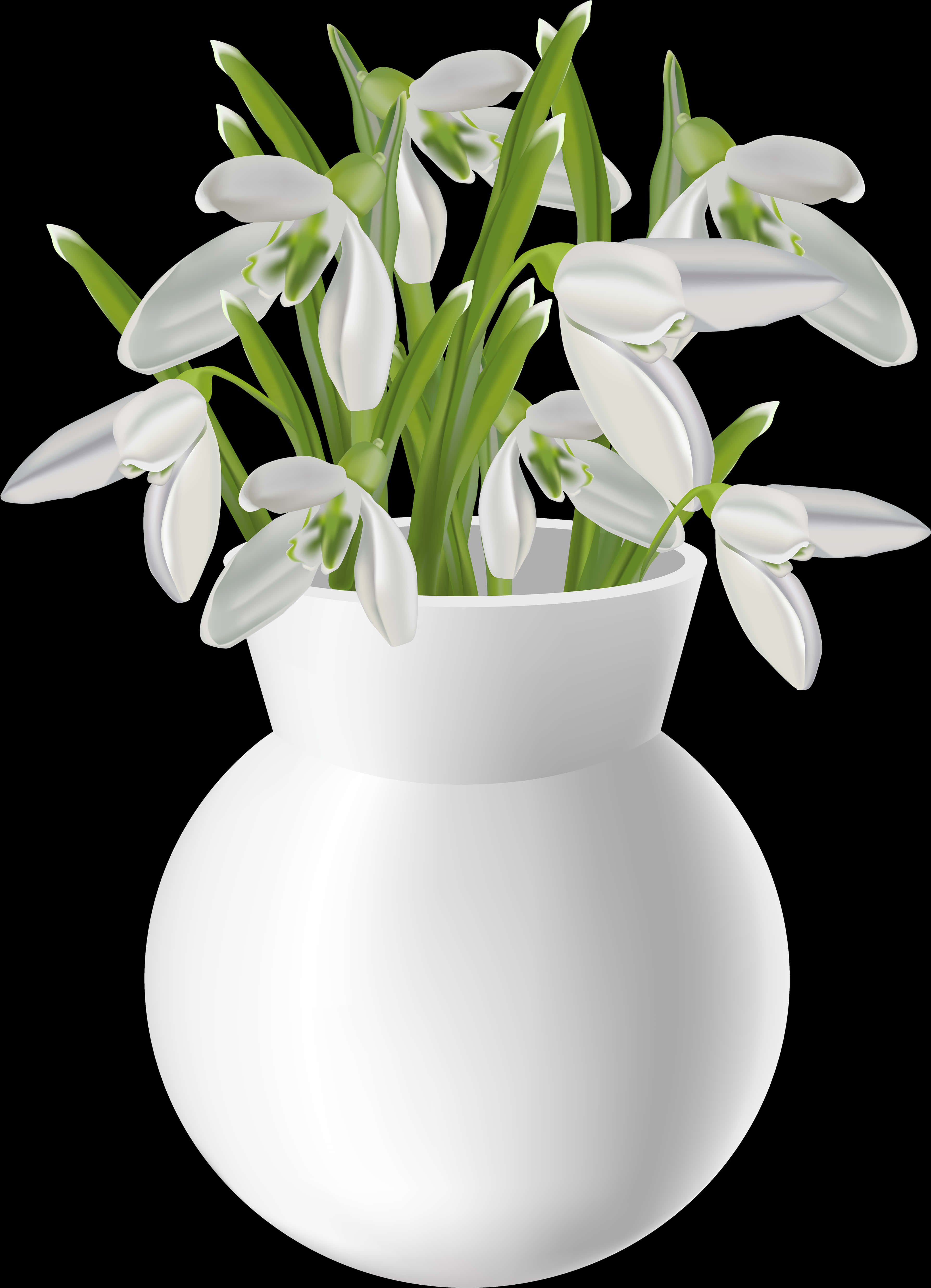 Vase With White Flowers