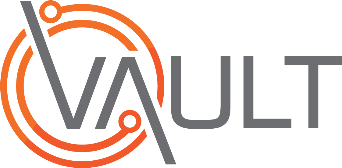 A Logo With Orange And Grey Letters