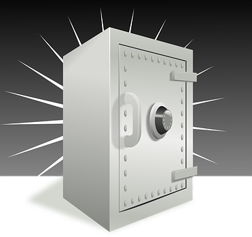 A White Safe With A Combination Lock