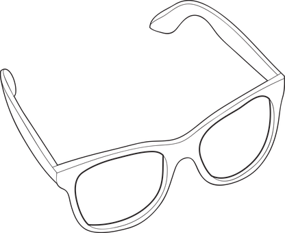 A Black Outline Of A Pair Of Glasses