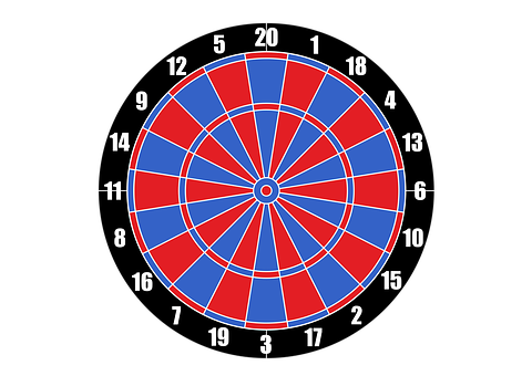 A Red And Blue Dart Board
